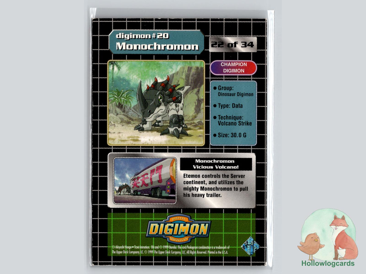 Monochromon #20 (22/34) Exclusive Preview Stamped - 1999 Upper Deck Digimon