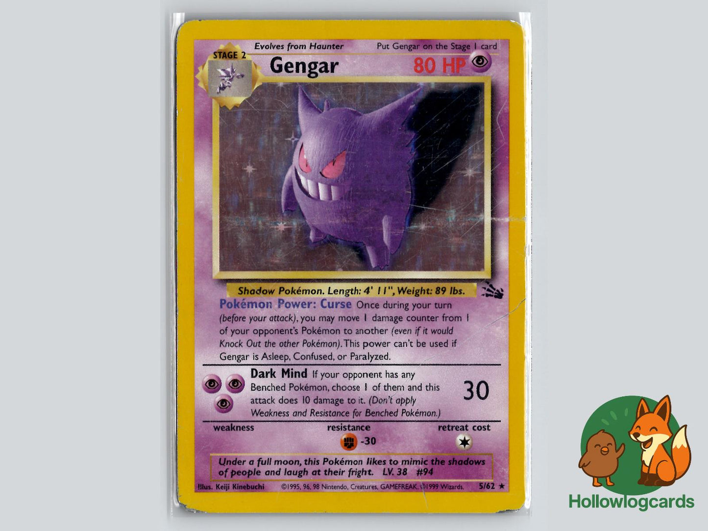 Gengar (5/62) - Fossil Pokémon Card