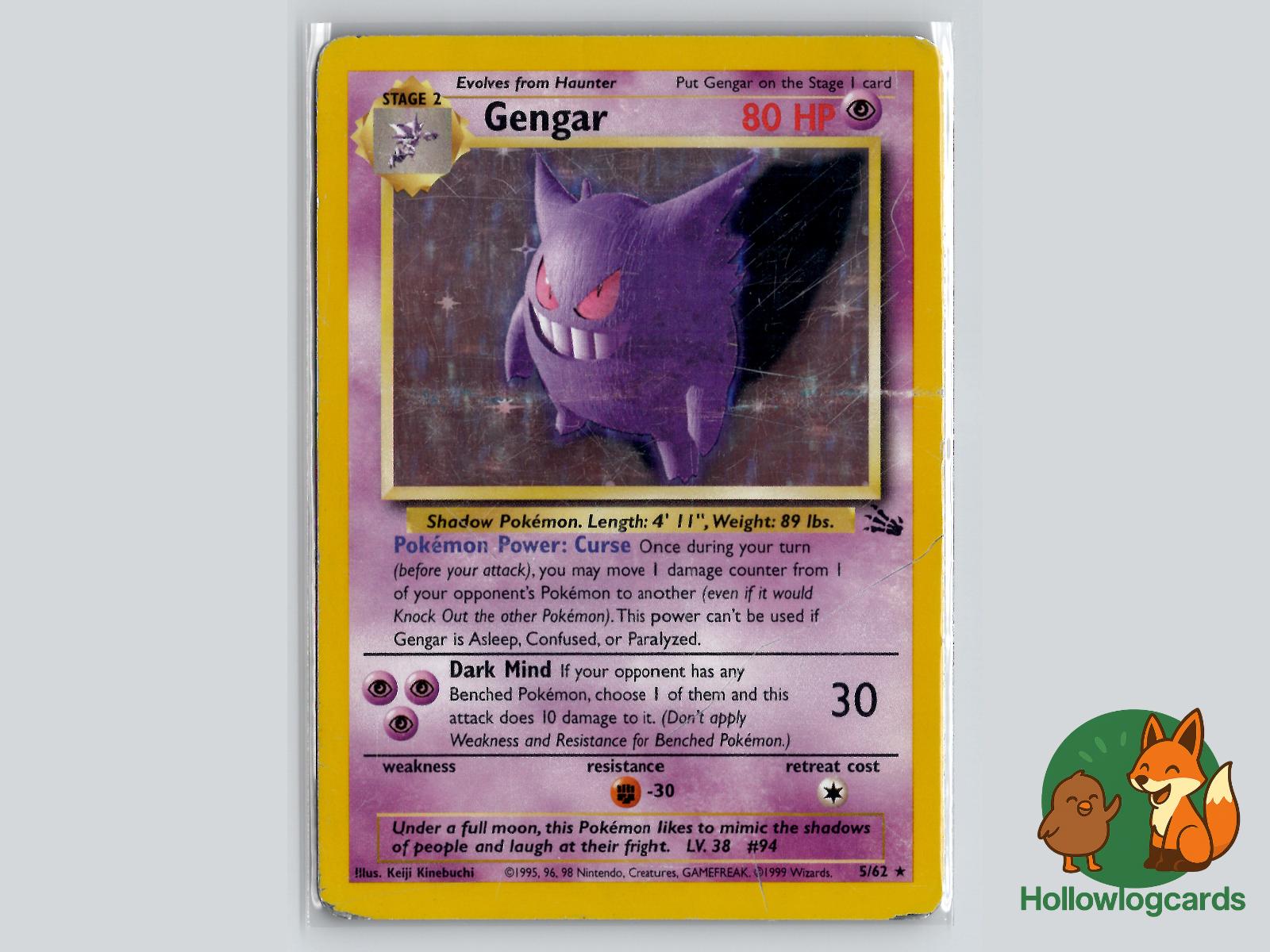 Gengar (5/62) - Fossil Pokémon Card
