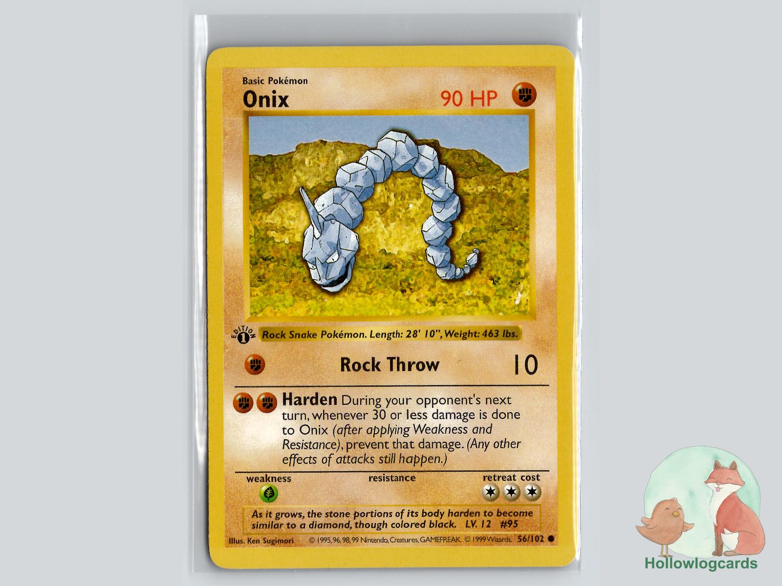 1st Edition Onix (56/102) - Base Pokémon Card