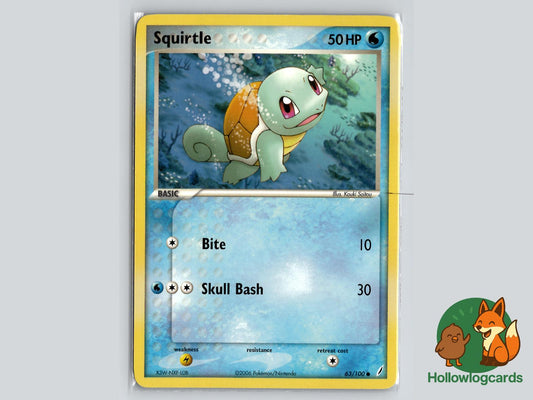 Squirtle (63/100) - Crystal Guardians Pokémon Card