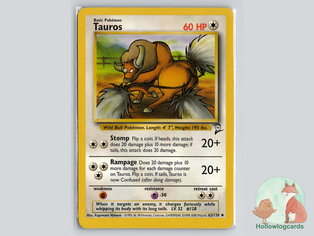 Tauros (62/130) - Base Set 2 Pokémon Card