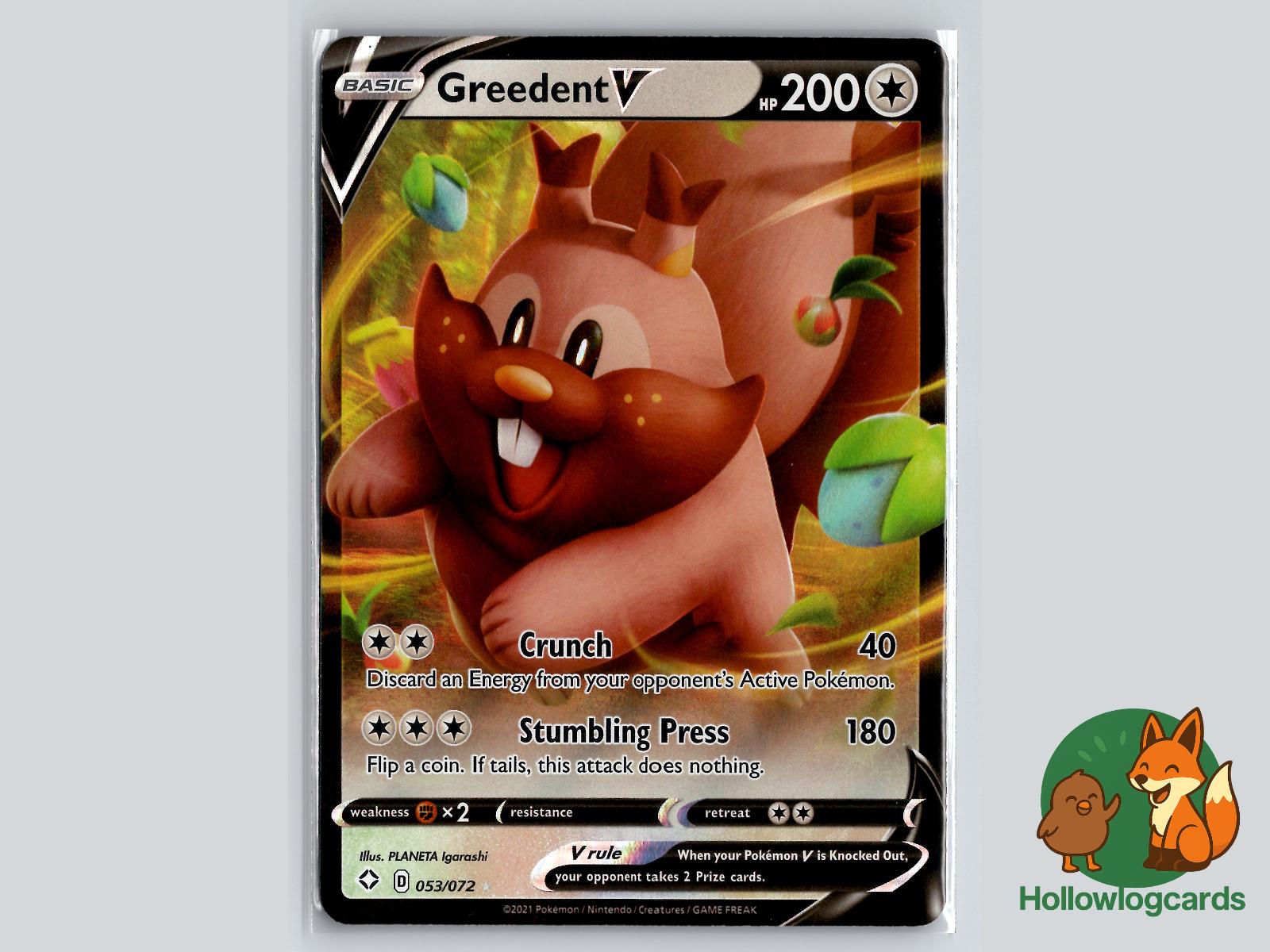 Greedent V (053/072) - Shining Fates Pokémon Card
