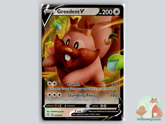 Greedent V (053/072) - Shining Fates Pokémon Card