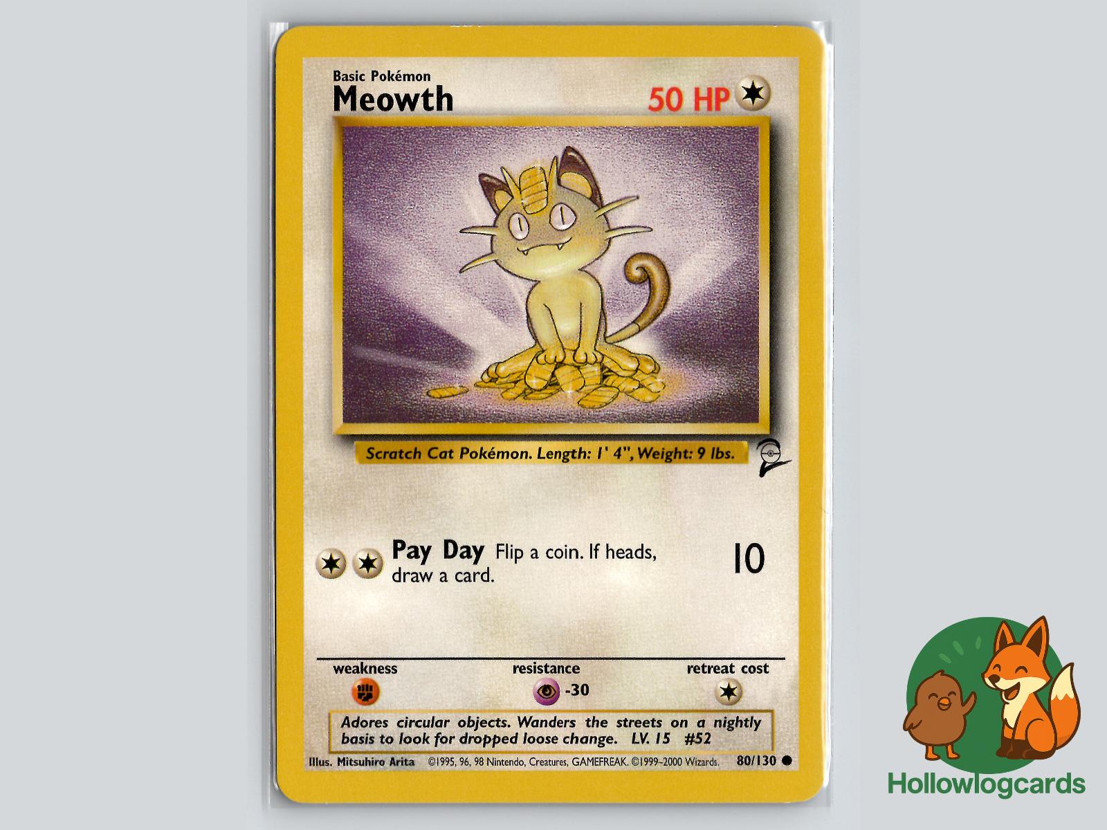Meowth (80/130) - Base Set 2 Pokémon Card
