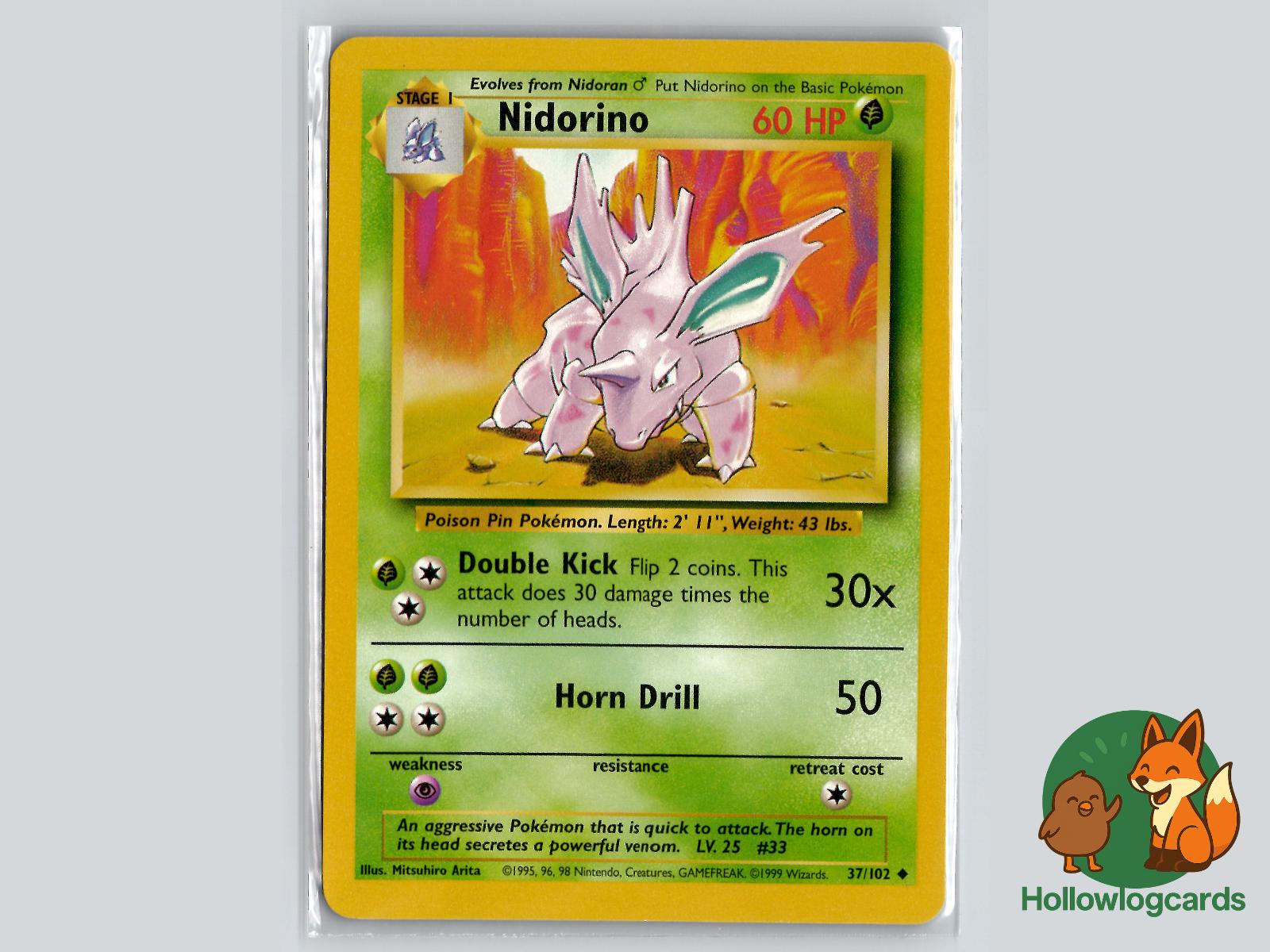 Nidorino (37/102) - Base Pokémon Card