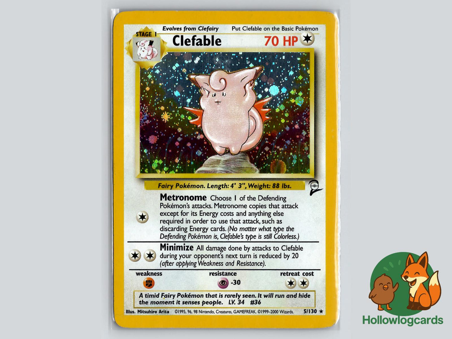 Clefable (5/130) - Base Set 2 Pokémon Card