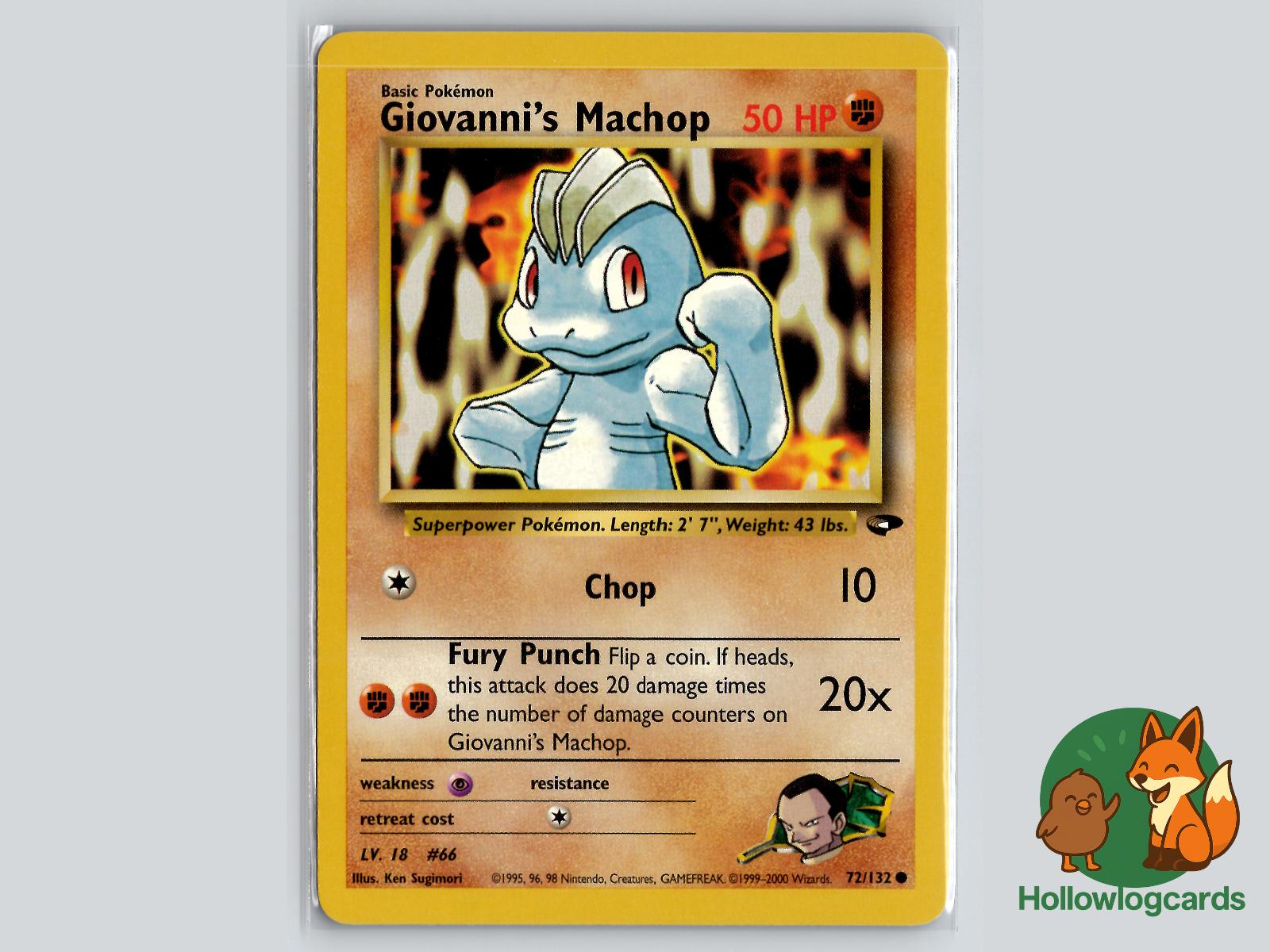 Giovanni's Machop (72/132) - Gym Challenge Pokémon Card