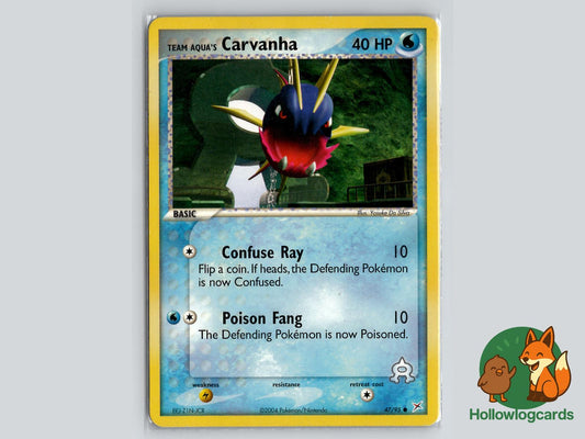 Team Aqua's Carvanha (47/95) - Team Magma vs Team Aqua Pokémon Card