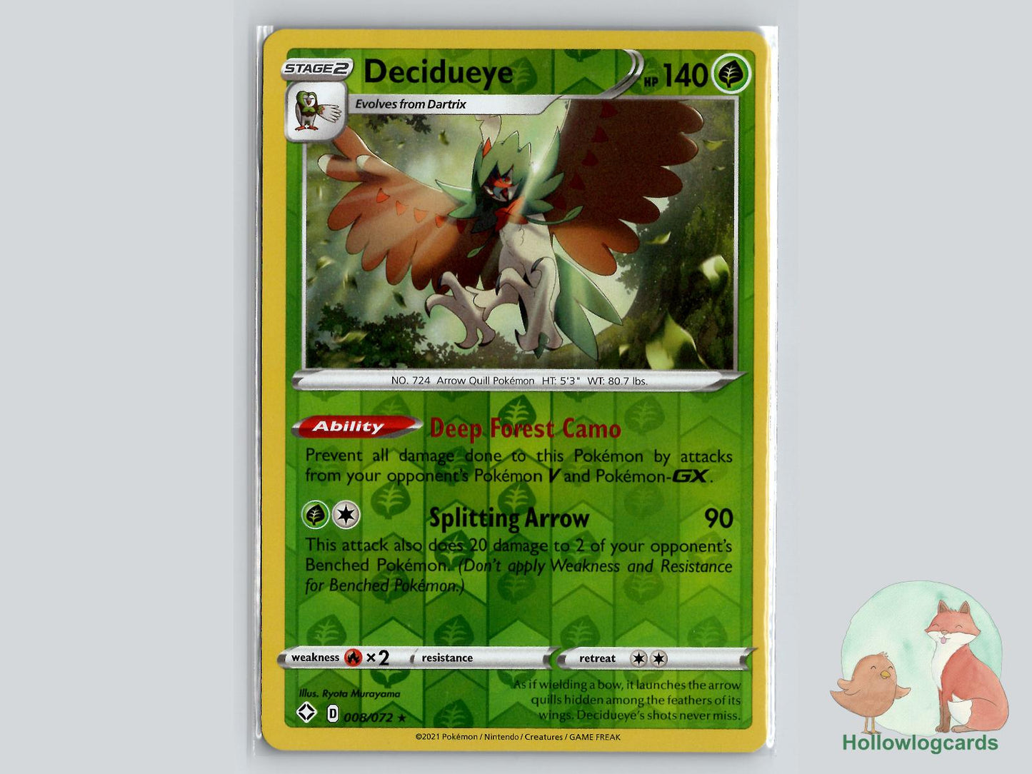 Decidueye (008/072) - Shining Fates Pokémon Card