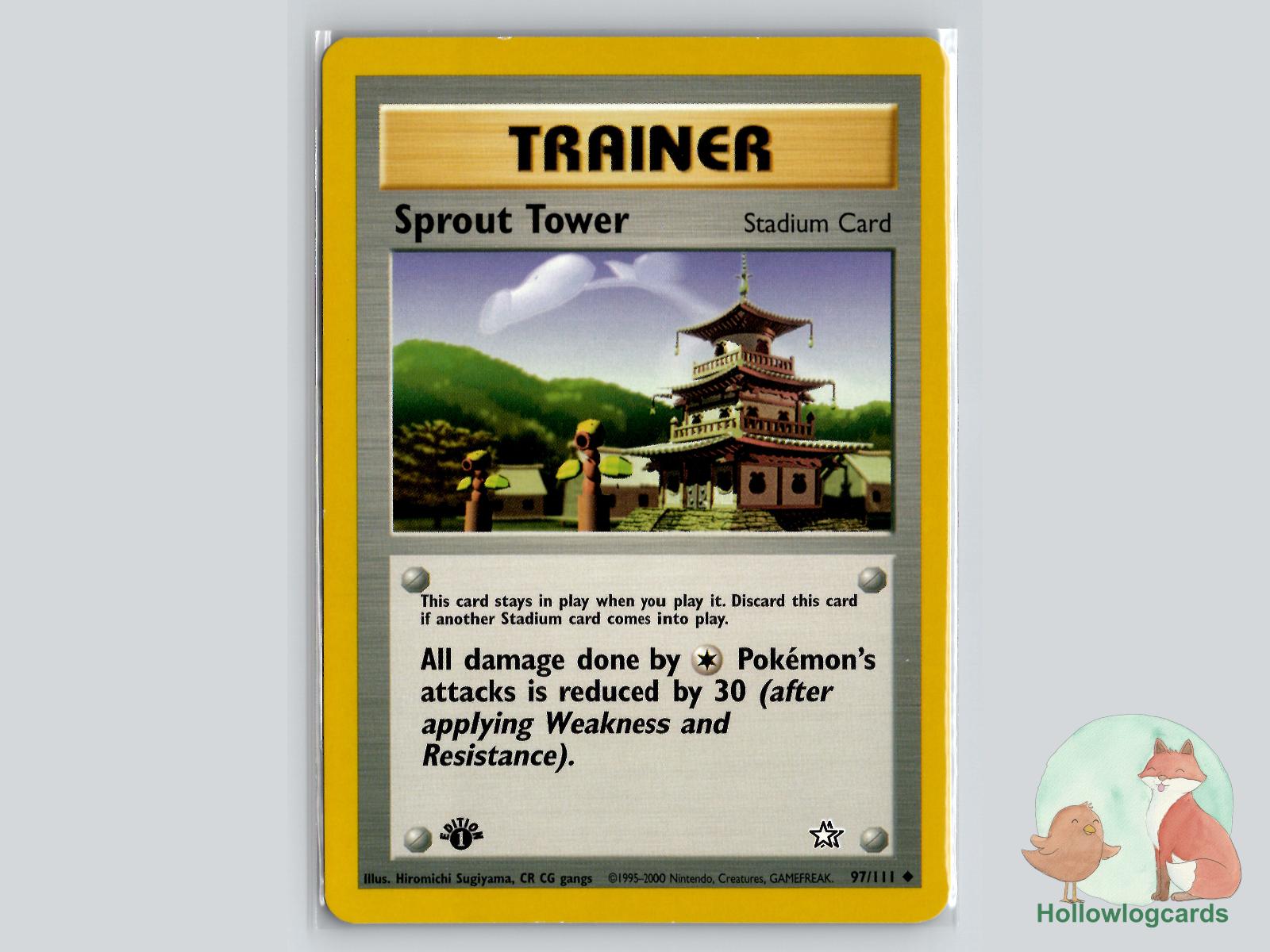 1st Edition Sprout Tower (97/111) - Neo Genesis Pokémon Card