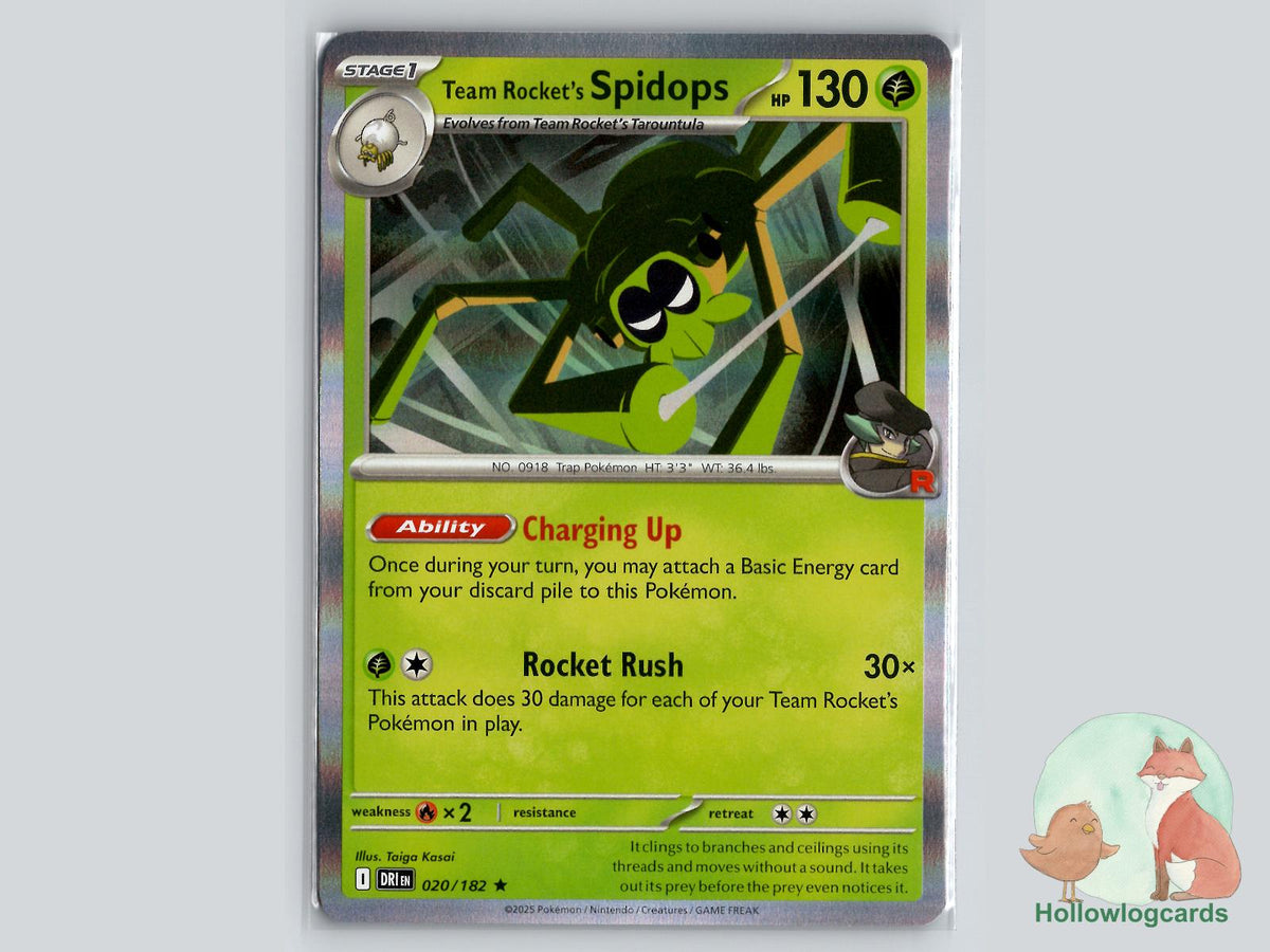 Team Rocket's Spidops (020/182) - Destined Rivals Pokémon Card