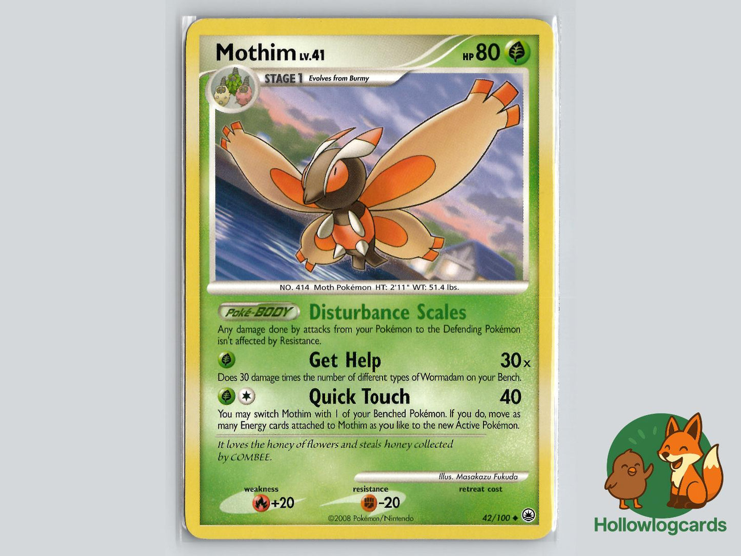 Mothim (42/100) - Majestic Dawn Pokémon Card