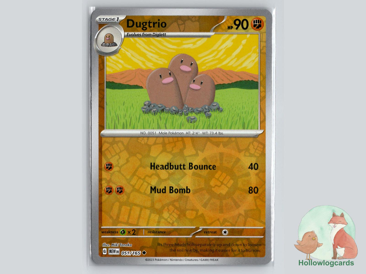 Dugtrio (051/165) - 151 Pokémon Card