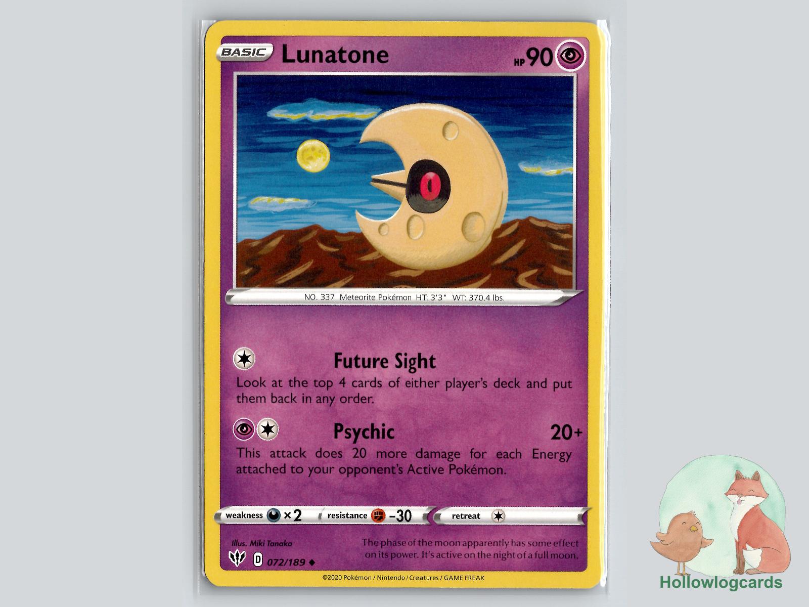 Lunatone (072/189) - Darkness Ablaze Pokémon Card