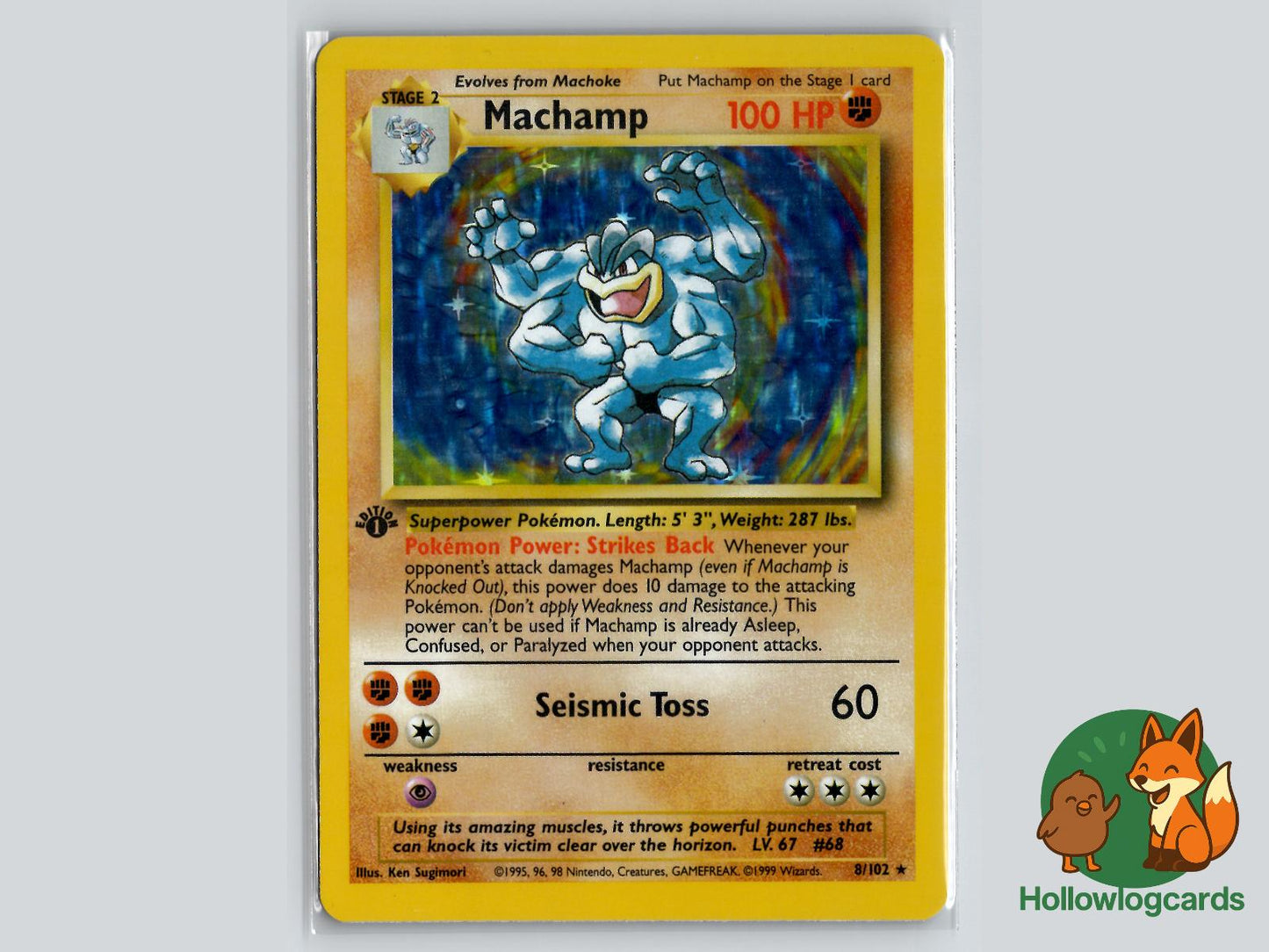 1st Edition Machamp (8/102) - Base Pokémon Card