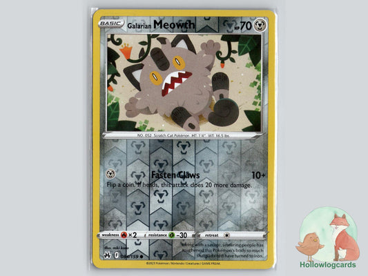 Galarian Meowth (084/159) - Crown Zenith Pokémon Card
