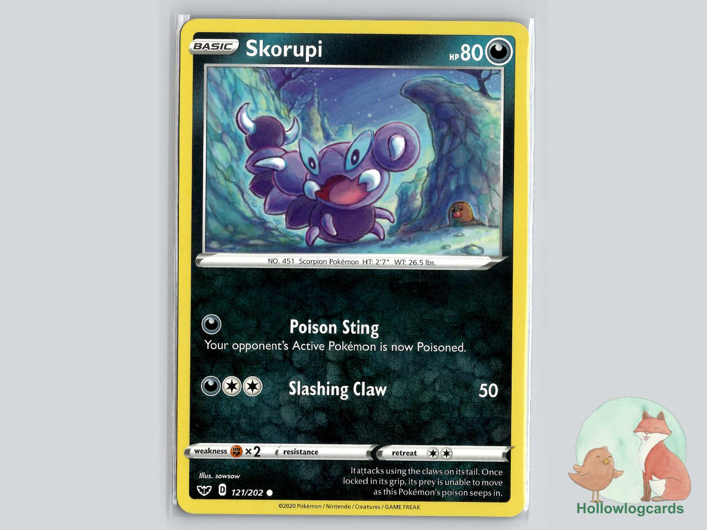 Skorupi (121/202) - Sword & Shield Pokémon Card