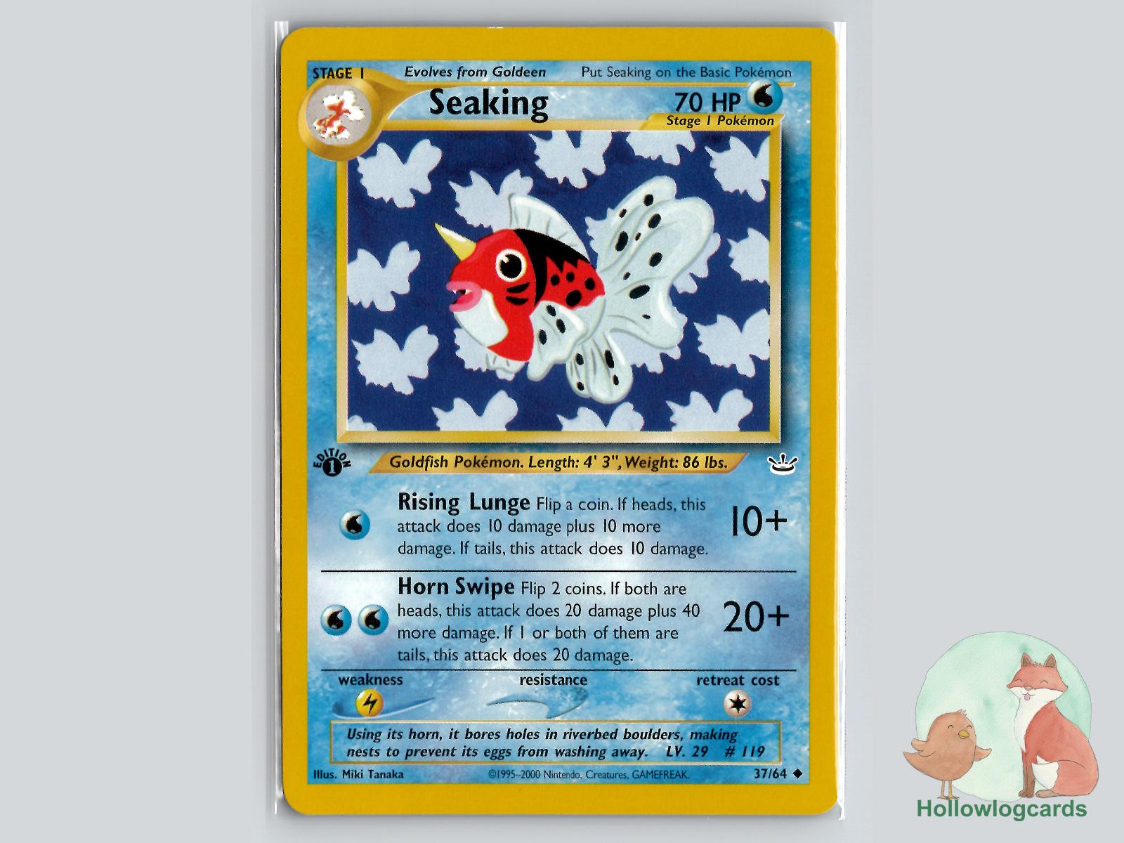 1st Edition Seaking (37/64) - Neo Revelation Pokémon Card