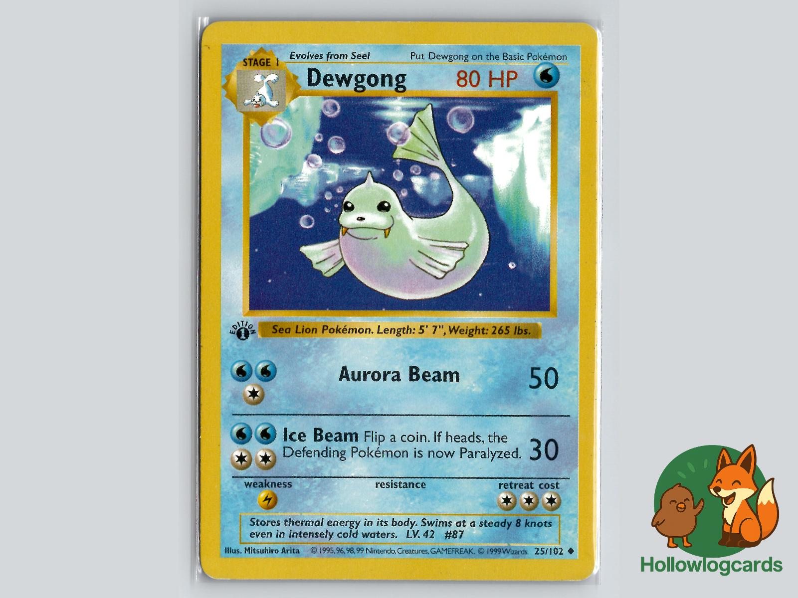 1st Edition Dewgong (25/102) - Base Pokémon Card