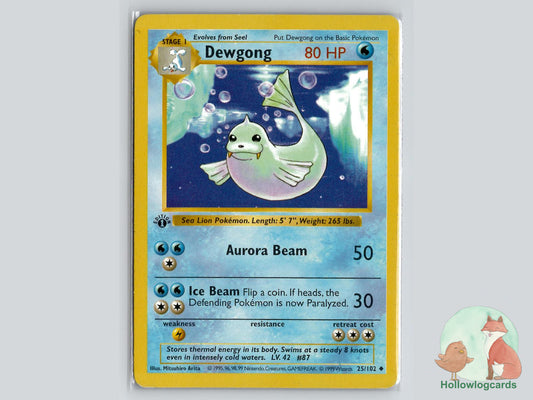 1st Edition Dewgong (25/102) - Base Pokémon Card