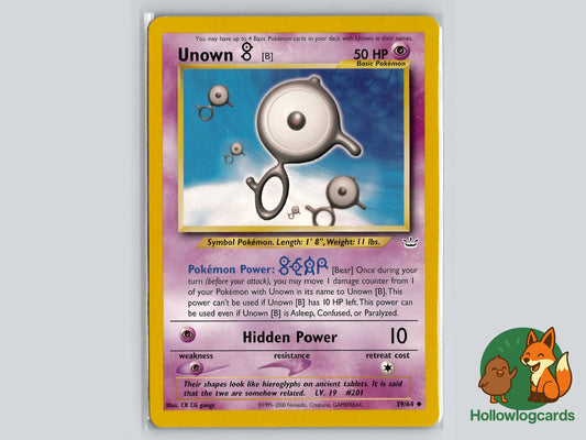 Unown [B] (39/64) - Neo Revelation Pokémon Card