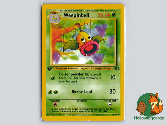 1st Edition Weepinbell (48/64) - Jungle Pokémon Card