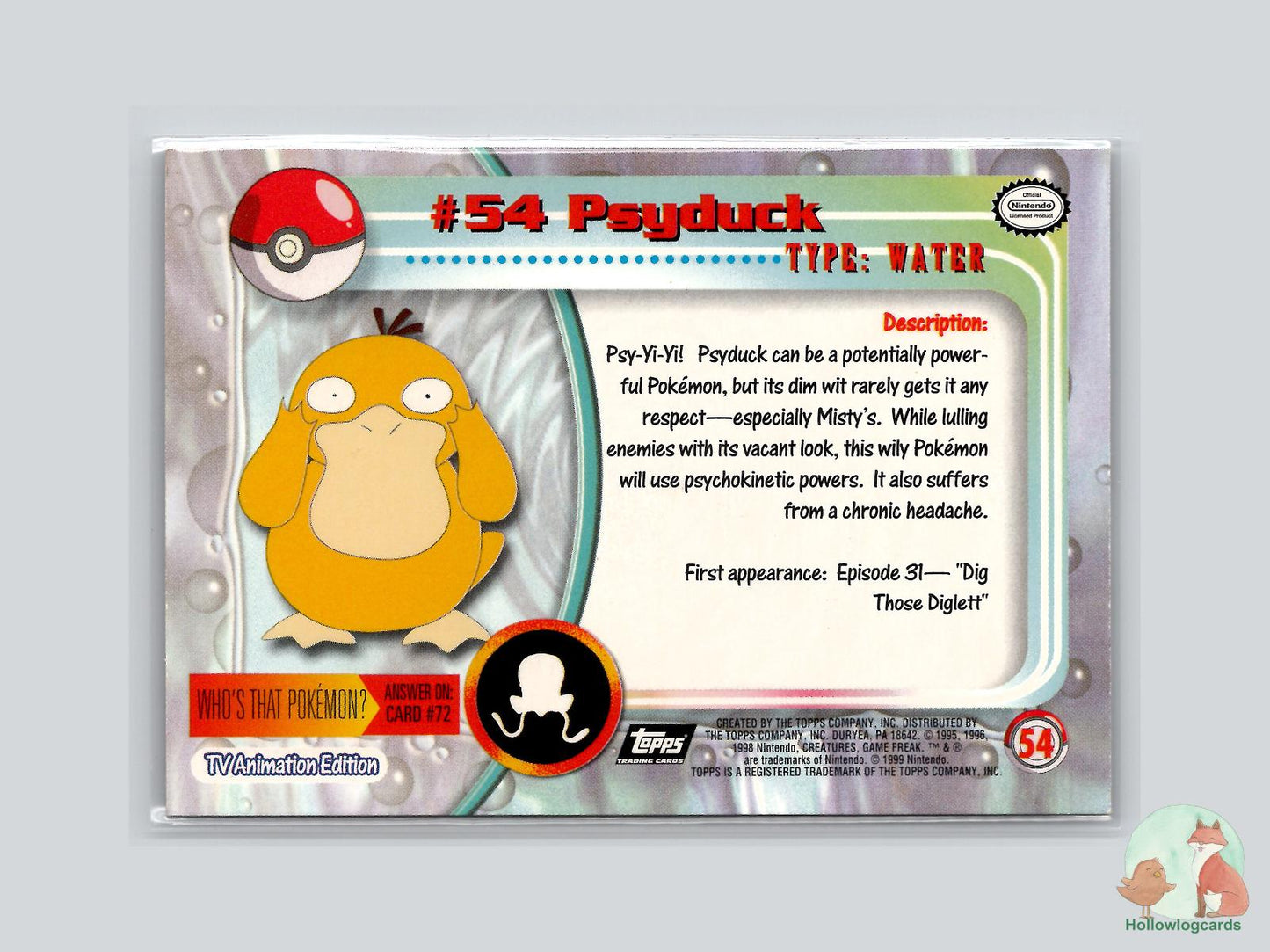 Psyduck (#54) - Topps Trading Cards Series 1