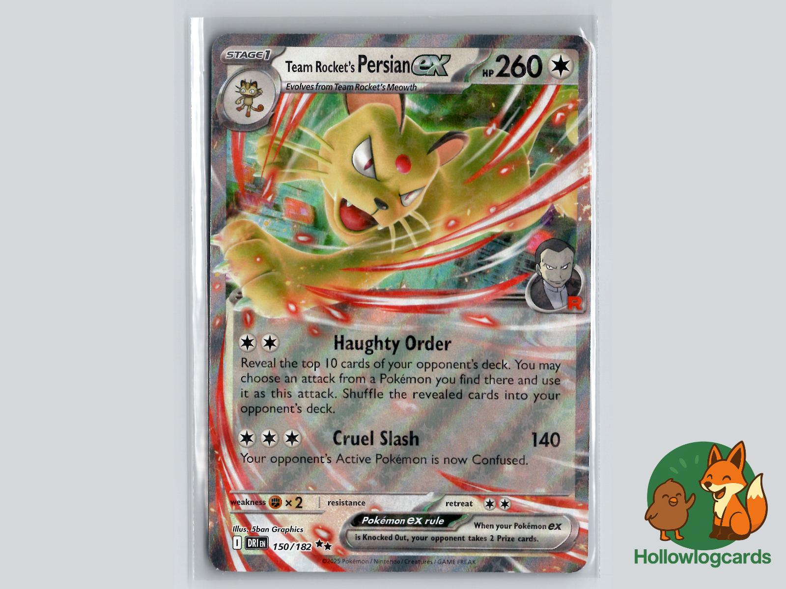Team Rocket's Persian ex (150/182) - Destined Rivals Pokémon Card