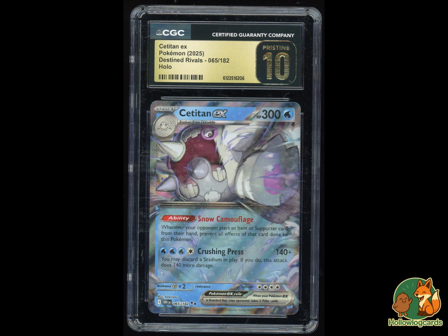 Graded Cetitan EX (065/182) Pokémon Card