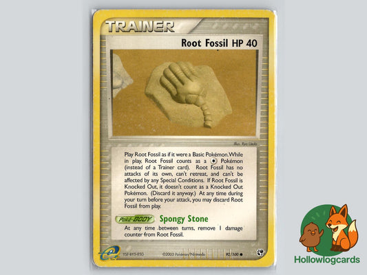 Root Fossil (92/100) - Sandstorm Pokémon Card