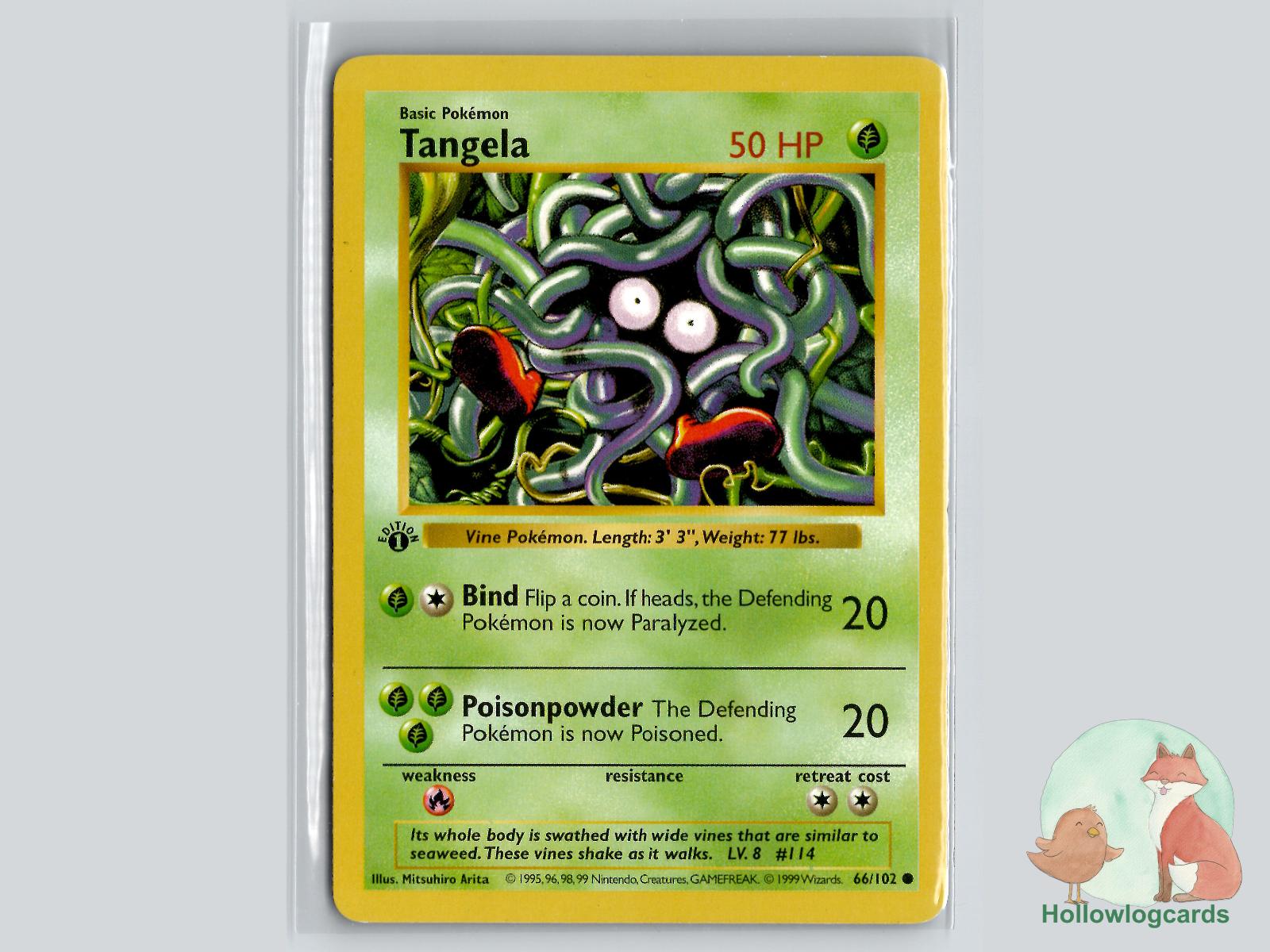 1st Edition Tangela (66/102) - Base Pokémon Card