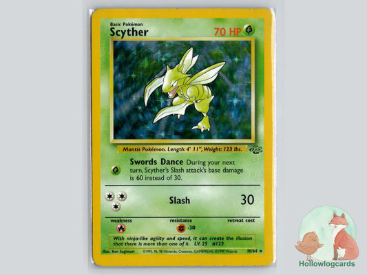 Scyther (10/64) - Jungle Pokémon Card