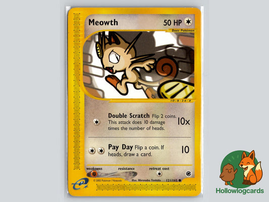 Meowth (121/165) - Expedition Base Set Pokémon Card