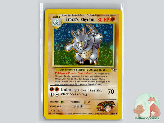Brock's Rhydon (2/132) - Gym Heroes Pokémon Card