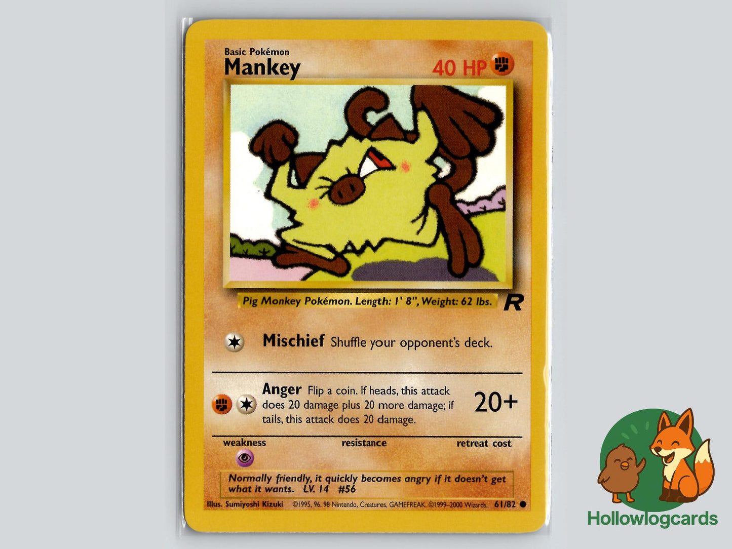 Mankey (61/82) - Team Rocket Pokémon Card