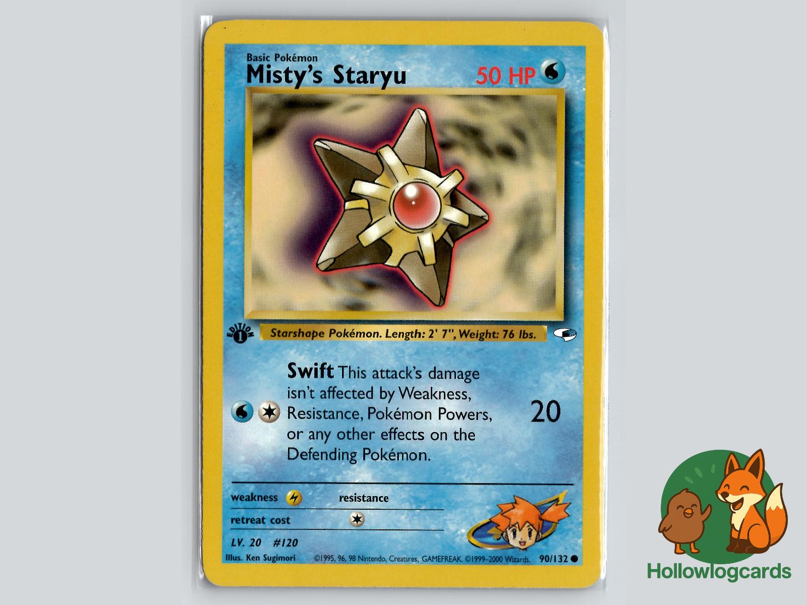 1st Edition Misty's Staryu (90/132) - Gym Heroes Pokémon Card