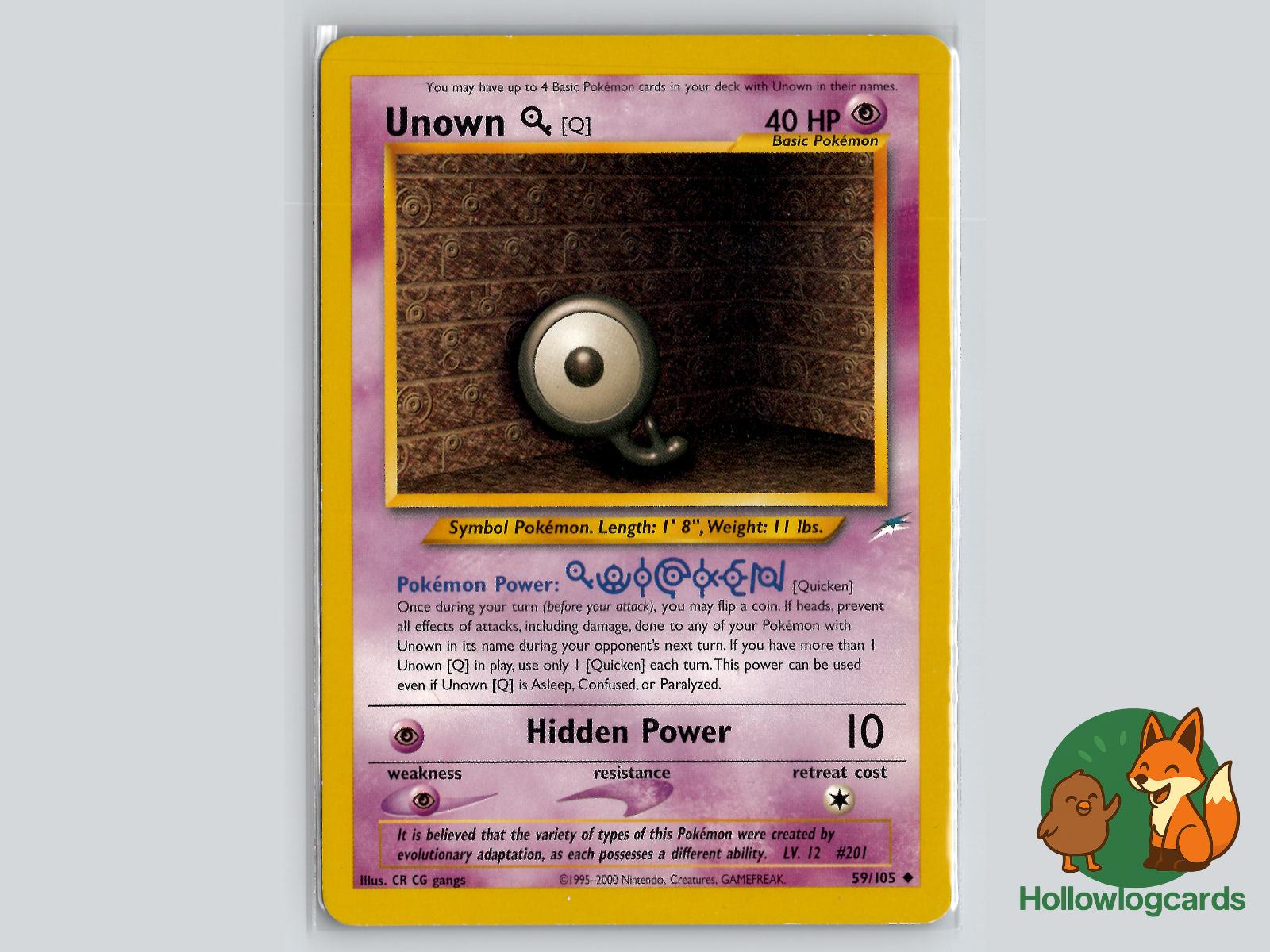 Unown [Q] (59/105) - Neo Destiny Pokémon Card