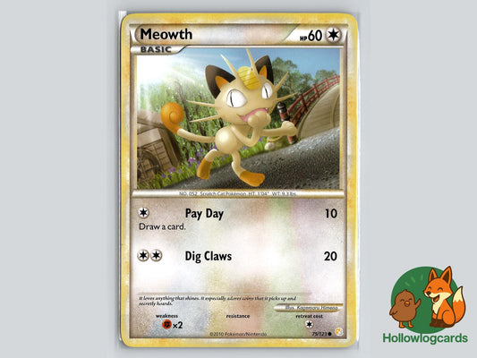 Meowth (75/123) - HeartGold & SoulSilver Pokémon Card