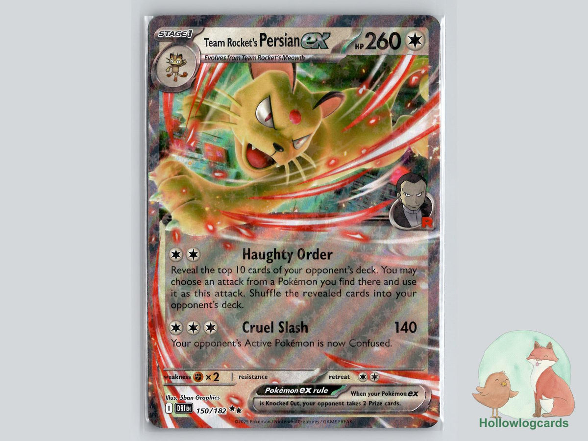 Team Rocket's Persian ex (150/182) - Destined Rivals Pokémon Card