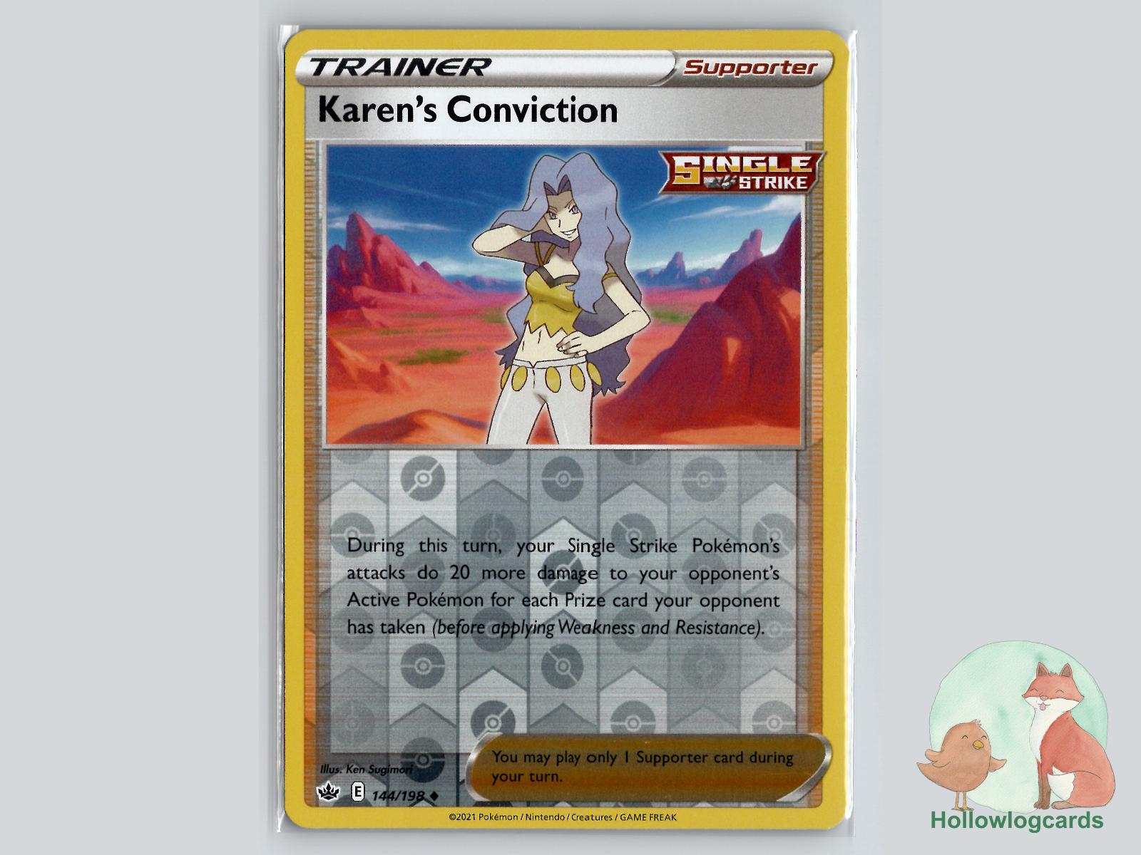 Karen's Conviction (144/198) - Chilling Reign Pokémon Card