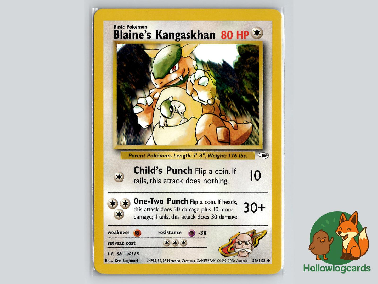 Blaine's Kangaskhan (36/132) - Gym Heroes Pokémon Card