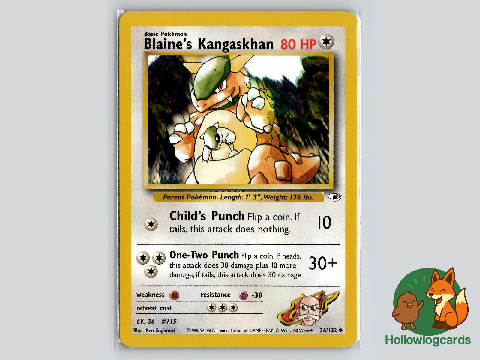 Blaine's Kangaskhan (36/132) - Gym Heroes Pokémon Card