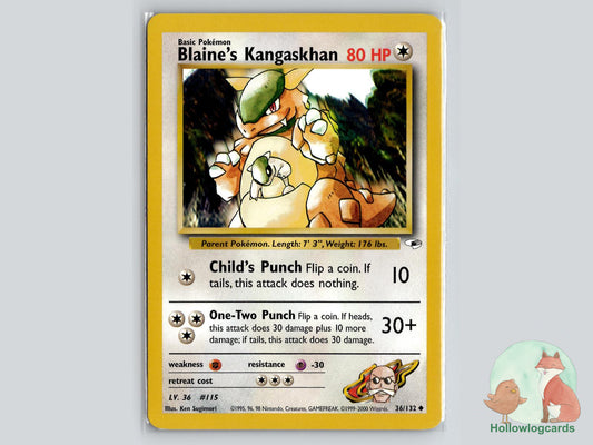 Blaine's Kangaskhan (36/132) - Gym Heroes Pokémon Card