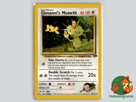 Giovanni's Meowth (43/132) - Gym Challenge Pokémon Card