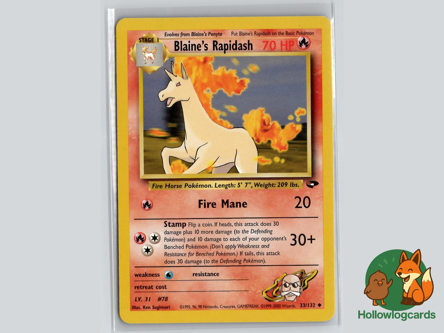 Blaine's Rapidash (33/132) - Gym Challenge Pokémon Card