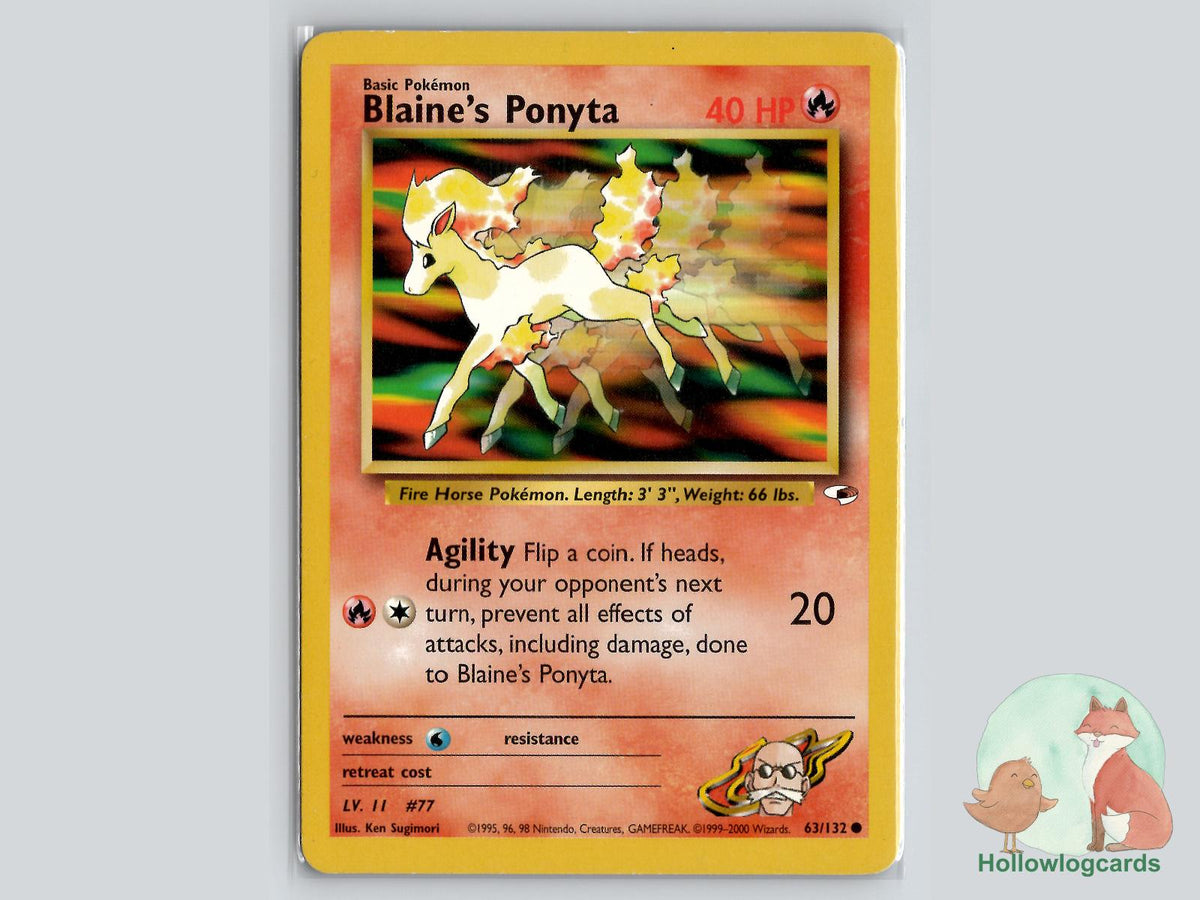 Blaine's Ponyta (63/132) - Gym Heroes Pokémon Card