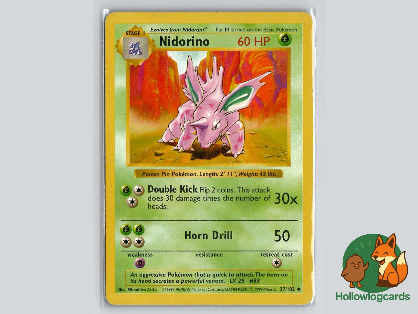 Nidorino (37/102) - Base Pokémon Card