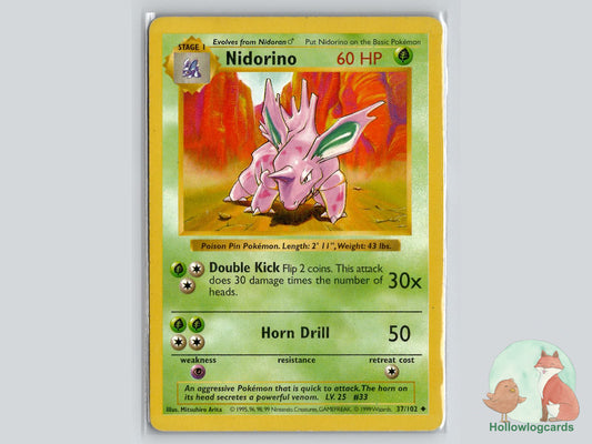 Nidorino (37/102) - Base Pokémon Card