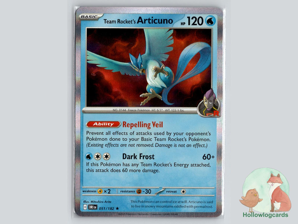 Team Rocket's Articuno (051/182) - Destined Rivals Pokémon Card